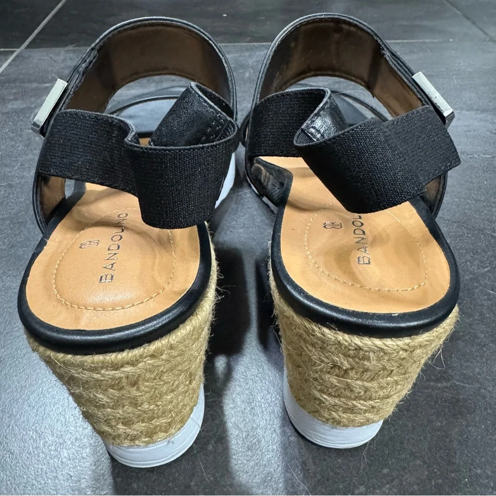 Bandolino Black Espadrille Wedge Sandals